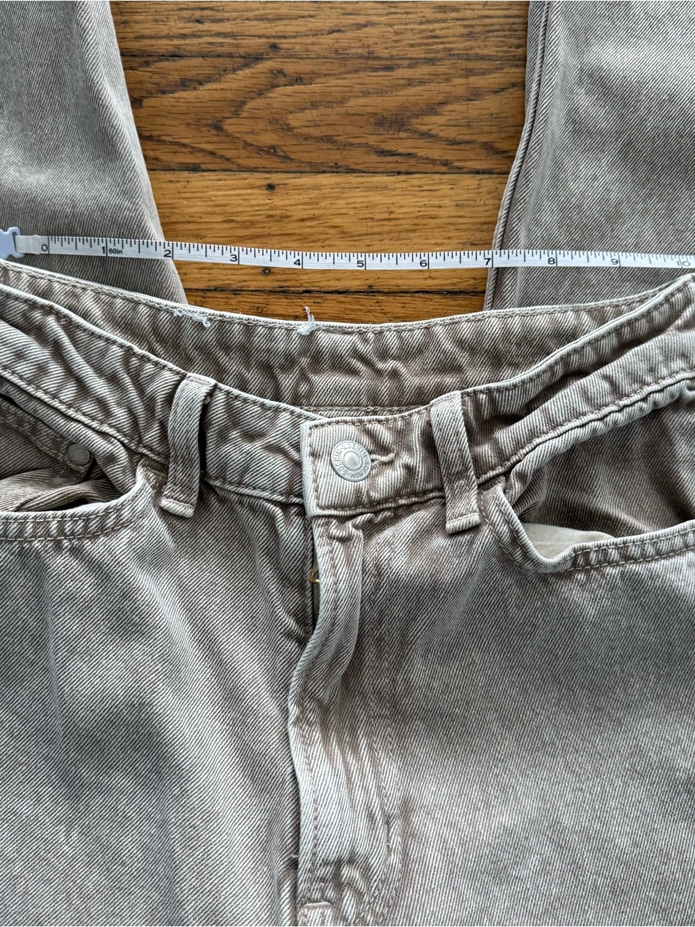 Super washed brown high-waisted wide-leg jeans - Picture 5 of 6